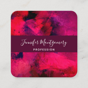 Donkerrood en Paars vet en modern Abstract Vierkante Visitekaartje