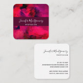 Donkerrood en Paars vet en modern Abstract Vierkante Visitekaartje (Voorkant / Achterkant)