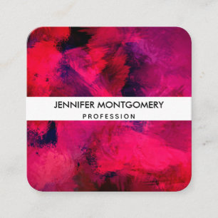 Donkerrood en Paars vet en modern Abstract Vierkante Visitekaartje