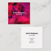 Donkerrood en Paars vet en modern Abstract Vierkante Visitekaartje (Voorkant / Achterkant)