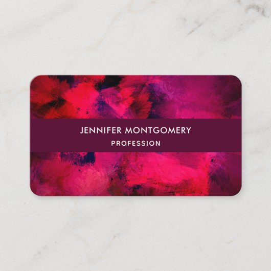 Donkerrood en Paars vet en modern Abstract Visitekaartje (Voorkant)