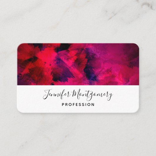 Donkerrood en Paars vet en modern Abstract Visitekaartje (Voorkant)