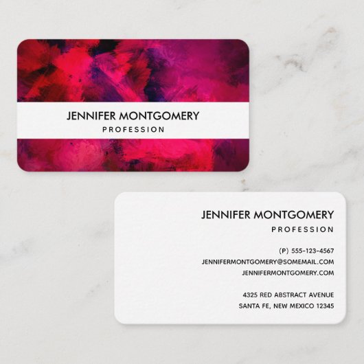 Donkerrood en Paars vet en modern Abstract Visitekaartje (Voorkant / Achterkant)