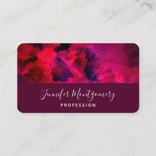 Donkerrood en Paars vet en modern Abstract Visitekaartje (Voorkant)