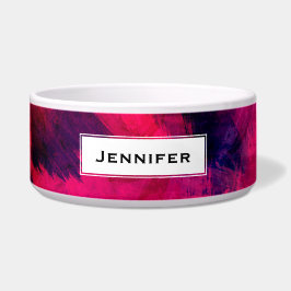 Donkerrood en Paars vet en modern Abstract Voerbakje