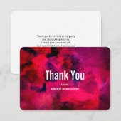 Donkerrood en Paars vet en modern Bedankkaart (Voorkant / Achterkant)