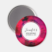 Donkerrood en paars, vette, moderne abstracte verj magneet (Voorkant / Achterkant)