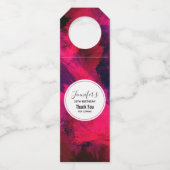 Donkerrood en Paarse vet & Modern Abstract eveneme Flessenhanger (Voorkant)