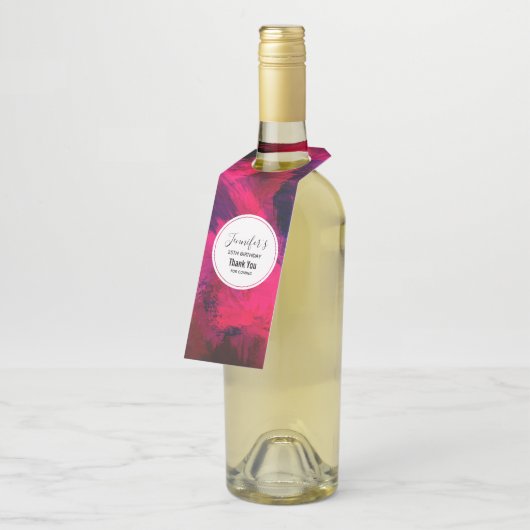 Donkerrood en Paarse vet & Modern Abstract eveneme Flessenhanger (Schuin)