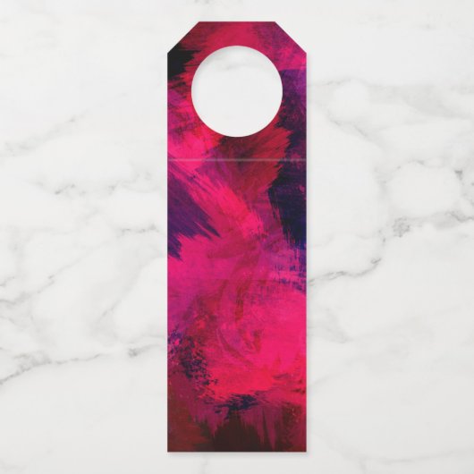 Donkerrood en Paarse vet & Modern Abstract eveneme Flessenhanger (Achterkant)