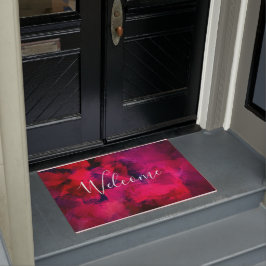 Donkerrood en Paarse vet & modern Abstract welkom Deurmat
