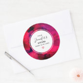 Donkerrood en Paarse Vet & Moderne Abstracte Keuke Ronde Sticker (Envelop)