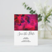 Donkerrood en Paarse Vette Verjaardag Save the Dat Uitnodiging Briefkaart (Staand voorkant)