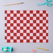 Donkerrood en Pastel Roze Checkerboard Tissuepapier (Craft)