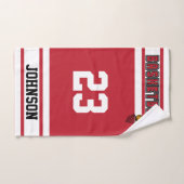 Donkerrood en wit 🏀 Basketball Handdoek (Handdoek)