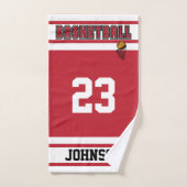 Donkerrood en wit 🏀 Basketball Handdoek (Handdoek)