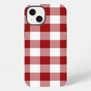 Donkerrood en wit Buffalo Plaid iPhone 13 Hoesje