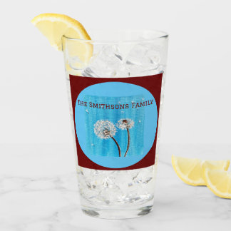 Donkerrood en wit Daisy Flower Gepersonaliseerd Glas