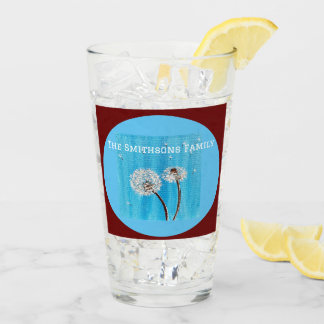 Donkerrood en wit Daisy Flower Gepersonaliseerd Glas