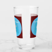 Donkerrood en wit Daisy Flower Gepersonaliseerd Glas (Links)