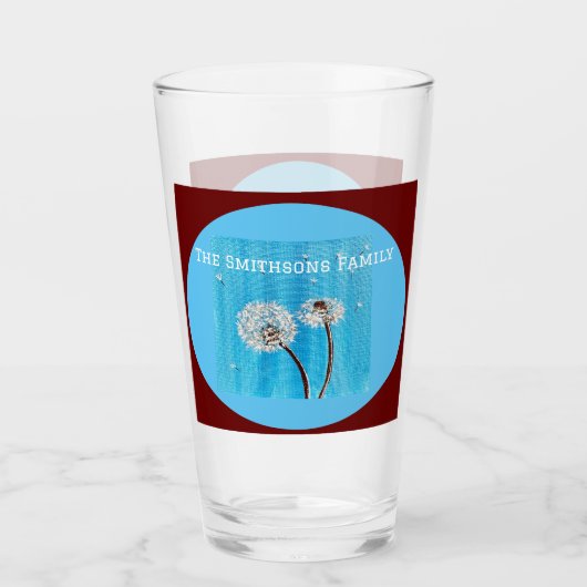 Donkerrood en wit Daisy Flower Gepersonaliseerd Glas (Voorkant)