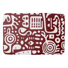 Donkerrood en wit doodles 1 van 4 badmat