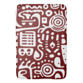 Donkerrood en wit doodles 1 van 4 badmat (Voorkant Verticaal)