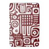 Donkerrood en wit doodles 2 van 4 badmat (Voorkant Verticaal)