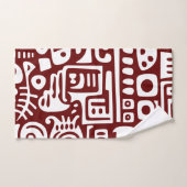 Donkerrood en wit doodles 4 van 4 bad handdoek (Handdoek)
