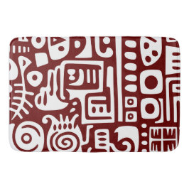 Donkerrood en wit doodles 4 van 4 badmat