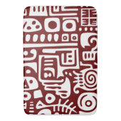 Donkerrood en wit doodles 4 van 4 badmat (Voorkant Verticaal)