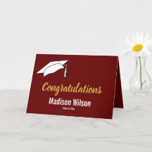 Donkerrood en wit Gefeliciteerd Afstuderen