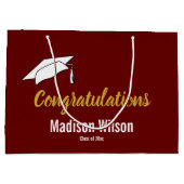Donkerrood en wit Gefeliciteerd met uw Afstuderen Groot Cadeauzakje (Achterkant)