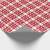 Donkerrood en wit gepantserd omslagpapier cadeaupapier (Hoek)