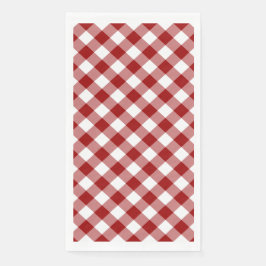Donkerrood en wit Gingham Check Servet