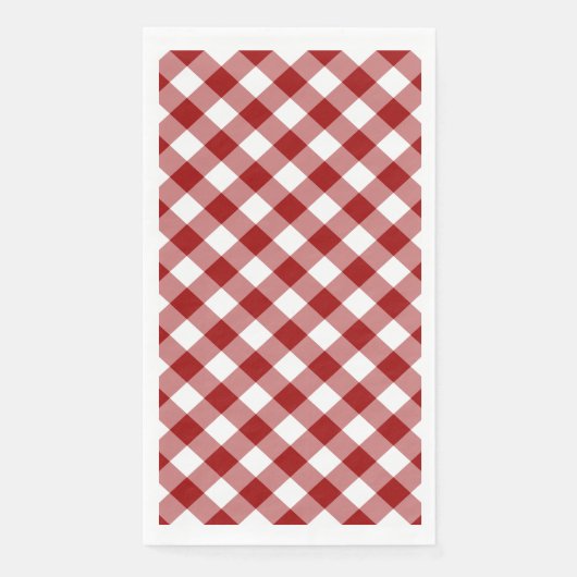 Donkerrood en wit Gingham Check Servet (Voorkant)