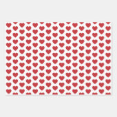 Donkerrood en wit hart inpakpapier vel (Voorkant 3)