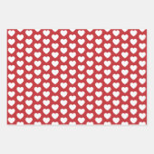 Donkerrood en wit hart inpakpapier vel (Voorkant 2)