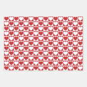 Donkerrood en wit hart inpakpapier vel (Voorkant)