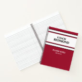 Donkerrood en Wit Notitieboek (Binnen)