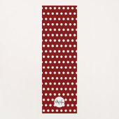 Donkerrood en wit stippenpatroon Monogram Yogamat (Voorkant)
