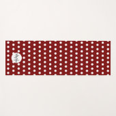 Donkerrood en wit stippenpatroon Monogram Yogamat (Voorkant (horizontaal))