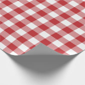 Donkerrood en wit vinkje |Groot patroon| Cadeaupapier (Hoek)