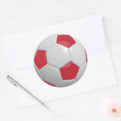Donkerrood en wit Voetbal Ronde Sticker (Envelop)