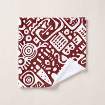 Donkerrood en witte doodles 3 van 4