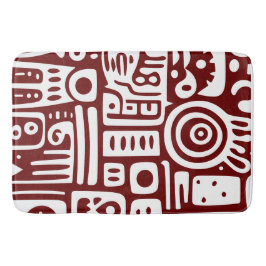 Donkerrood en witte doodles 3 van 4 badmat