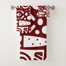 Donkerrood en witte doodles 4