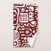 Donkerrood en witte doodles 4 bad handdoek (Handdoek)