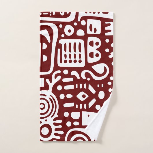 Donkerrood en witte doodles 4 bad handdoek (Handdoek)