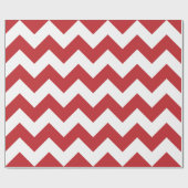 Donkerrood en witte extra grote Chevron Cadeaupapier (Vlak)